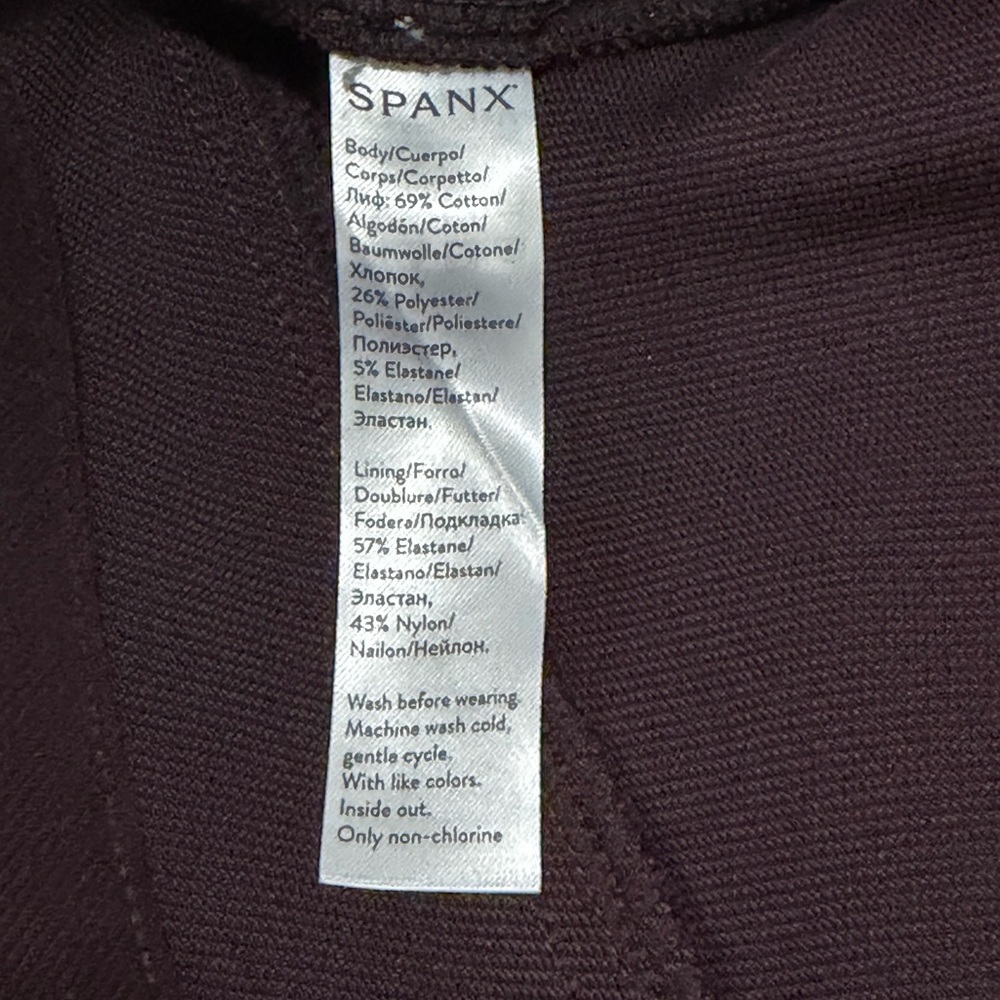 Spanx Jean-ish Burgundy Ankle Length Leggings Stretch Tummy Control Size XL NWT - Picture 10 of 12